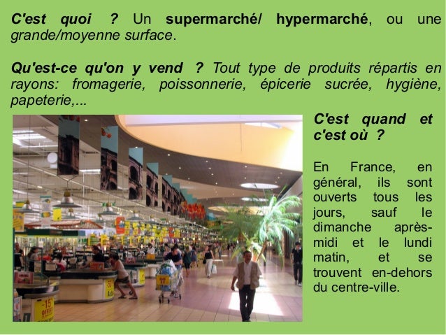 Les types de commerces