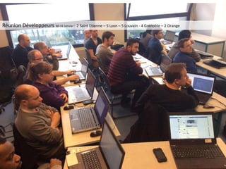 Réunion Développeurs 30-31 Janvier : 2 Saint Etienne – 5 Lyon – 5 Louvain - 4 Grenoble – 2 Orange 
 