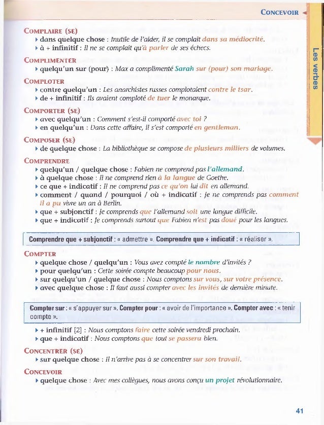 Les verbes et leurs prepositions