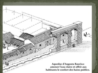 Aqueduc d’Augusta Raurica: amener l'eau claire et offrir aux habitants le confort des bains publics.  
