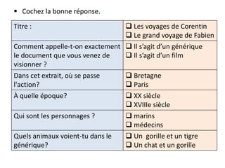 Les voyages de corentin PPT