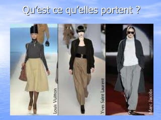 Qu’est ce qu’elles portent ?
 