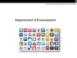 • vine
aplicació social d’edició de videos curts (loop) / 2013 /
40 milions d’usuaris / associada a twitter i facebook /
català X
aplicació social de compartició de videos i fotografies
temporals / 2011 / 60 milions d’usuaris / català X
xarxa social per a professionals / 2004 /
60 milions d’usuaris / català X
• last.fm
xarxa social de compartició de música / llistes /
2002 / 30 milions d’usuaris actius / català X
 
