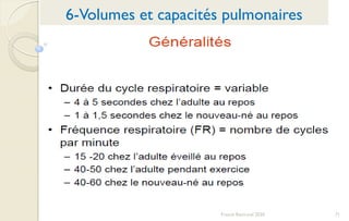 71Franck Rencurel 2020
6-Volumes et capacités pulmonaires
 
