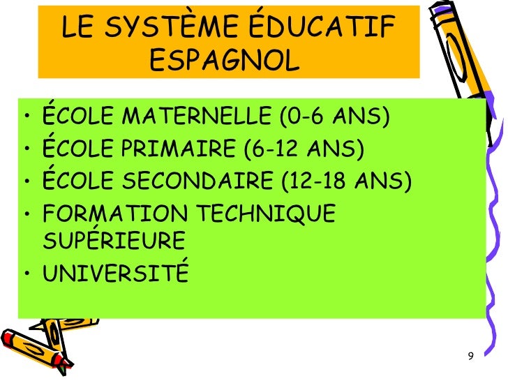 Le SystèMe éDucatif Espagnol Octobre 2009