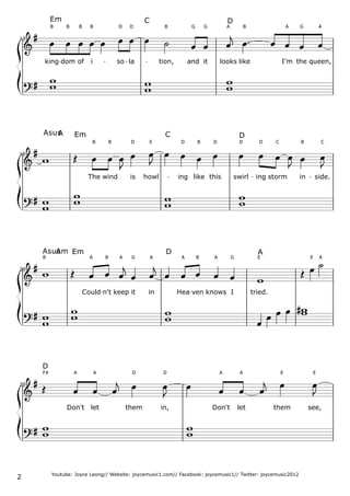 Let it go easy piano PDF