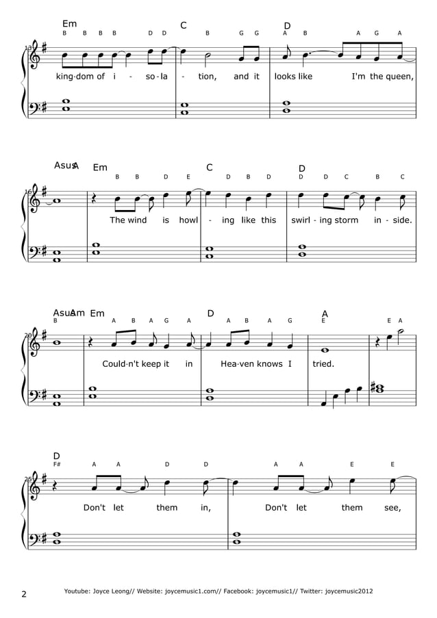 Let It Go Easy Piano