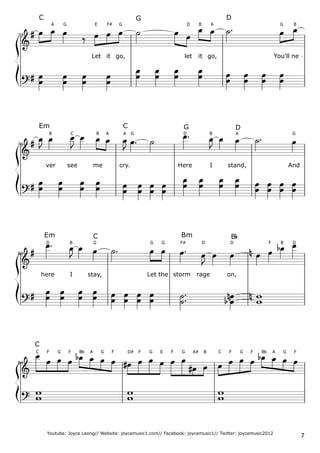 Let it go easy piano PDF