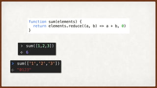 function sum(elements) {
  return elements.reduce((a, b) => a + b, 0)
}
 