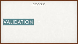 DECODERS
VALIDATION +
 
