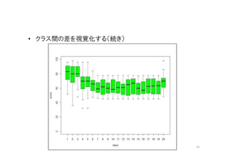 • クラス間の差を視覚化する（続き）




                     21
 