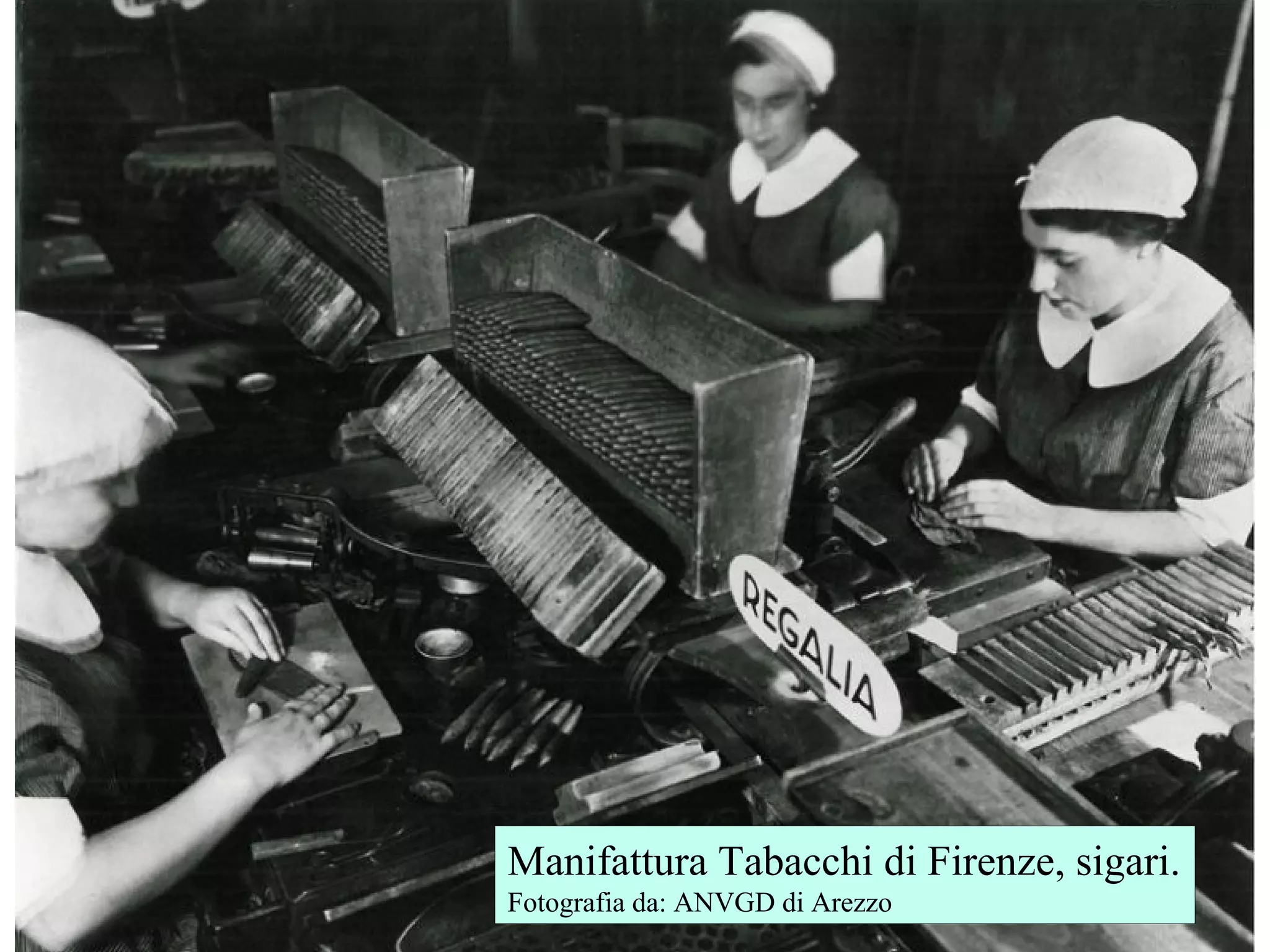 Manifattura Tabacchi di Firenze, sigari.
Fotografia da: ANVGD di Arezzo
 