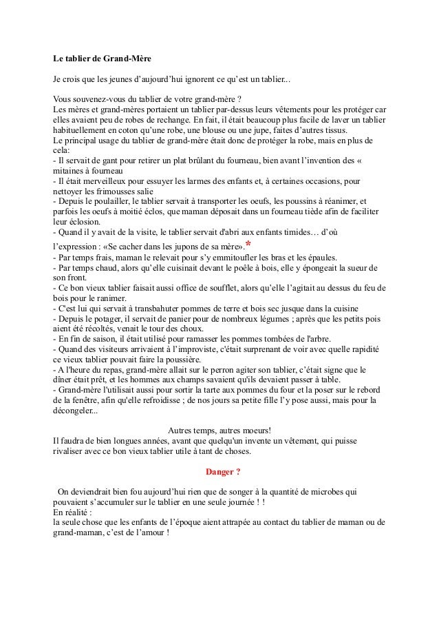 Le Tablier De Grand Mere Le Tablier De Grand Mere