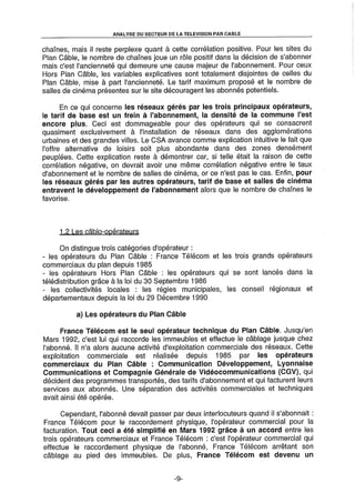 L'Etat et la télédistribution : le Plan Câble