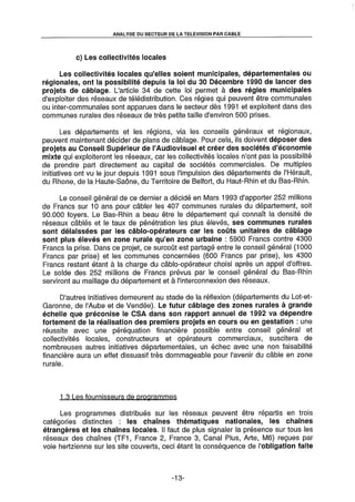 L'Etat et la télédistribution : le Plan Câble