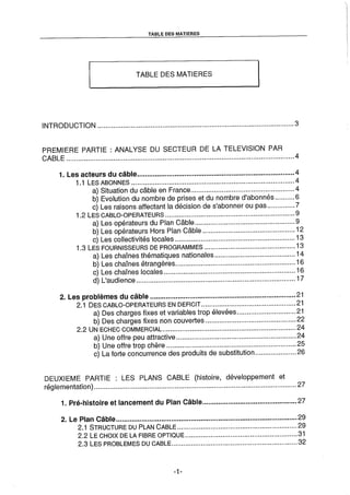 L'Etat et la télédistribution : le Plan Câble