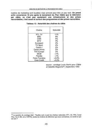 L'Etat et la télédistribution : le Plan Câble