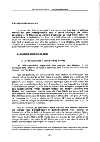 L'Etat et la télédistribution : le Plan Câble