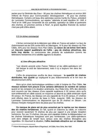 L'Etat et la télédistribution : le Plan Câble