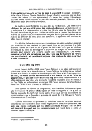 L'Etat et la télédistribution : le Plan Câble