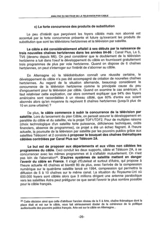 L'Etat et la télédistribution : le Plan Câble