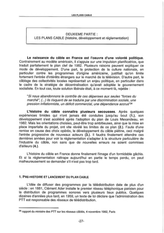 L'Etat et la télédistribution : le Plan Câble