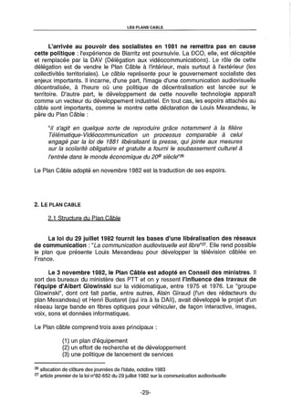 L'Etat et la télédistribution : le Plan Câble