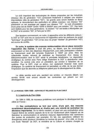 L'Etat et la télédistribution : le Plan Câble