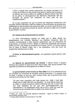 L'Etat et la télédistribution : le Plan Câble