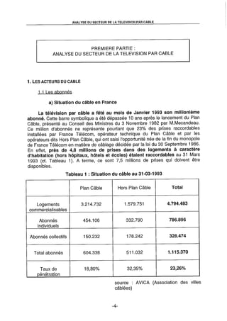 L'Etat et la télédistribution : le Plan Câble