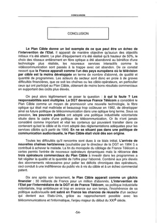 L'Etat et la télédistribution : le Plan Câble