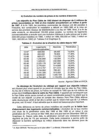 L'Etat et la télédistribution : le Plan Câble