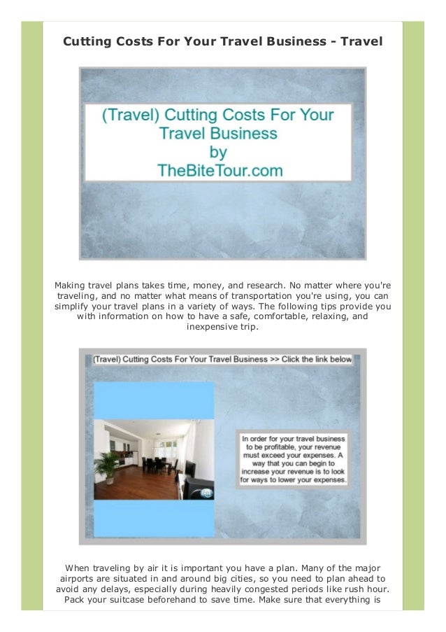 Cutting Costs For Your Travel Business Cutting Costs For Your Travel Business