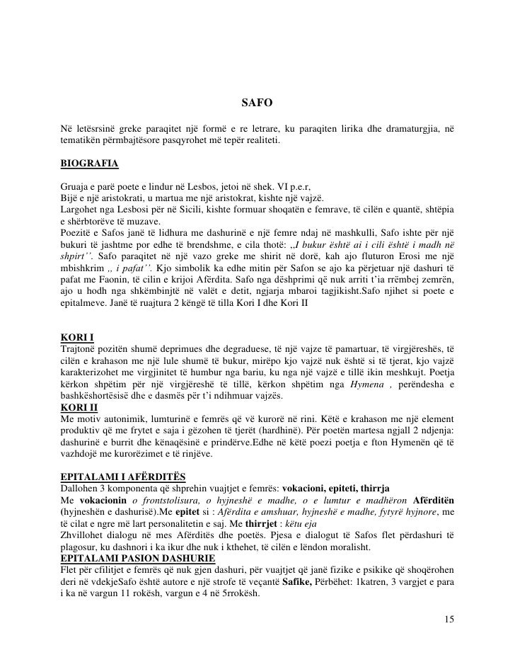 Letersia E Gjuhes Shqipe E Reduktuar Per Provim Mature