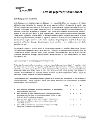Le Test De Jugement Situationnel