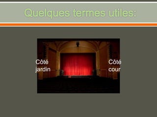 Côté
jardin
Côté
cour
 