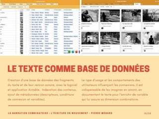 Narration combinatoire : Le texte en mouvement