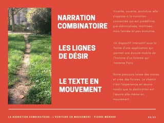 Narration combinatoire : Le texte en mouvement