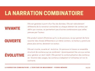 Narration combinatoire : Le texte en mouvement