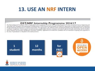 13. USE AN NRF INTERN
1
student
1
student
12
months
12
months
for
FREE
for
FREE
 
