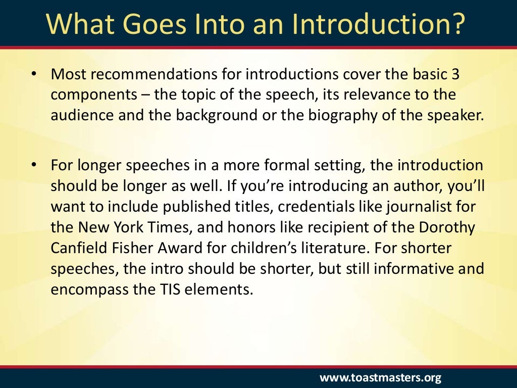 Crafting Meaningful and Compelling Speech Introductions