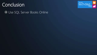 Le Top 10 des Best Practices pour SQL Server | PPTX