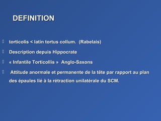 Le torticoli congenital: Musculaire ou Postural? | PPT