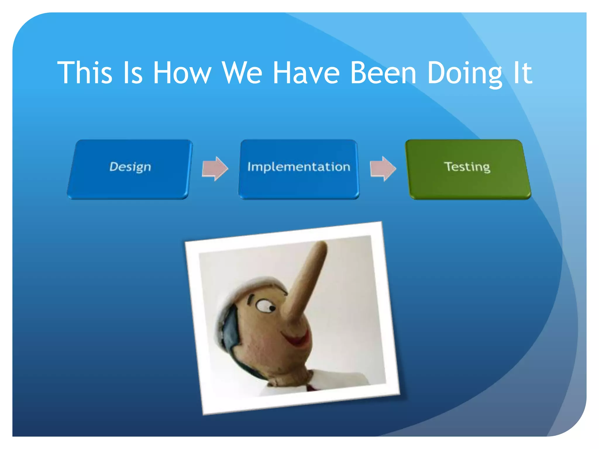 This Is How We Have Been Doing It