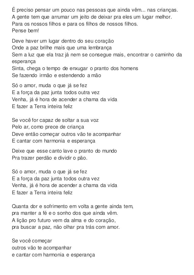 É preciso pensar um pouco nas pessoas que ainda vêm... nas crianças.A gente tem que arrumar um jeito de deixar pra eles u...