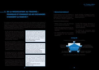 8 9
Le Trading Media
2.	DE LA NEGOCIATION AU TRADING :
	POURQUOI ET COMMENT LES AD EXCHANGES
CHANGENT LE MARCHÉ ?
Les plateformes Ad Exchange permettent aujourd’hui aux acheteurs et aux vendeurs, à
la manière d’une bourse, de se rencontrer pour passer des ordres en temps réel sur des
appels de page publicitaire. Il s’agit de simplifier et d’automatiser des procédures parfois
longues et coûteuses d’achat d’espace, et de générer ainsi une meilleure rentabilité
des investissements publicitaires pour les acheteurs, et une meilleure monétisation des
inventaires publicitaires pour les vendeurs.
Un Ad Exchange fournit aux acheteurs un
accès, impression par impression et en
temps réel, à un vaste pool d’inventaires.
Les acheteurs peuvent apporter leurs
propres données et stratégies d’optimi-
sation / d’enchères, afin d’atteindre leurs
objectifs publicitaires.
L’internaute
consulte une
page Web
Les acheteurs
intéressés proposent
une enchère (au CPM)
L’enchère la plus élevée
« gagne » l’impression
Le « gagnant »
sert sa publicité
L’impression publicitaire est mise aux enchères
1.Comment cela fonctionne ?
Le temps réel
 120 millisecondes 120 millisecondes
11 33
4455
22
Source : Forum du Trading Média Matiro, Octobre 2010
• Les Ad Exchanges permettent une réelle
optimisation et une meilleure efficacité des
achats médias.Grâce à une automatisation
supportée par des technologies avancées,
il est possible d’acheter en temps réel, des
impressions générées par une « audience »
sélectionnée par l’annonceur.
• Les places de marché que représentent les
Ad Exchanges permettent aux vendeurs (les
éditeurs) d’accéder à une palette plus large
de clients et aux acheteurs (annonceurs,
agencesmédias)de«trouver lesaudiences»
	qu’ils recherchent en complément ou en
substitution d’un média planning classique.
• La principale promesse de l’automatisation
des échanges entre offre et demande est
de maximiser l’efficacité de l’achat et de la
vente d’espaces publicitaires display, formats
standardsaujourd’hui,vidéoetmobilesdemain.
• L’automatisation de l’achat et de la vente
d’impressions display permet d’attirer une
partie importante de la demande standardi-
sée vers les supports display, qu’il s’agisse de
campagnes de rendement ou de branding.
« Nous pressentons que demain, une partie de
notre business sera gérée différemment, via
l’automatisation et l’optimisation de notre e-CPM,
notamment par le RTB. Et qu’il faudra en interne
des gens capables de piloter ce qui représentera,
à notre avis, 15 à 20% du chiffre d’affaires. »
Arthur Millet, Directeur commercial
Amaury Medias Digital
« Nous pensons qu’à terme, en dehors des
opérations spéciales (intégrant des valeurs
ajoutées éditoriales,d’animation de contenus,
etc.), une grande partie des inventaires sera
gérée par ces solutions de trading. »
Pierre-Emmanuel Cros, Directeur Général
Performics France (Vivaki Performance)
« Nous avons mis en place le Trading Media
pour 15 annonceurs d’AGENCE79 avec
d’excellents résultats qui se rapprochent,
voire dépassent, les performances observées
sur d’autres leviers, notamment le SEM et
l’affiliation.»
Stéphane Gorre, Directeur Associé
AGENCE 79 – UN1T
Descriptif des différentes phases :
• L’éditeur informe le SSP / Ad Exchange
qu’une impression est disponible.
• Le SSP / Ad Exchange transmet une de-
mande d’enchère à tous les acheteurs
approuvés.
• Les acheteurs définissent leurs enchères
en s’appuyant sur leurs algorithmes
propriétaires.
• Le SSP / Ad Exchange sélectionne le
vainqueur de l’enchère et lui facture
0,01€ de plus que le prix du meilleur
second enchérisseur.
• La création de l’annonceur ayant
remporté l’enchère est servie sur la page
de l’éditeur concerné.
 