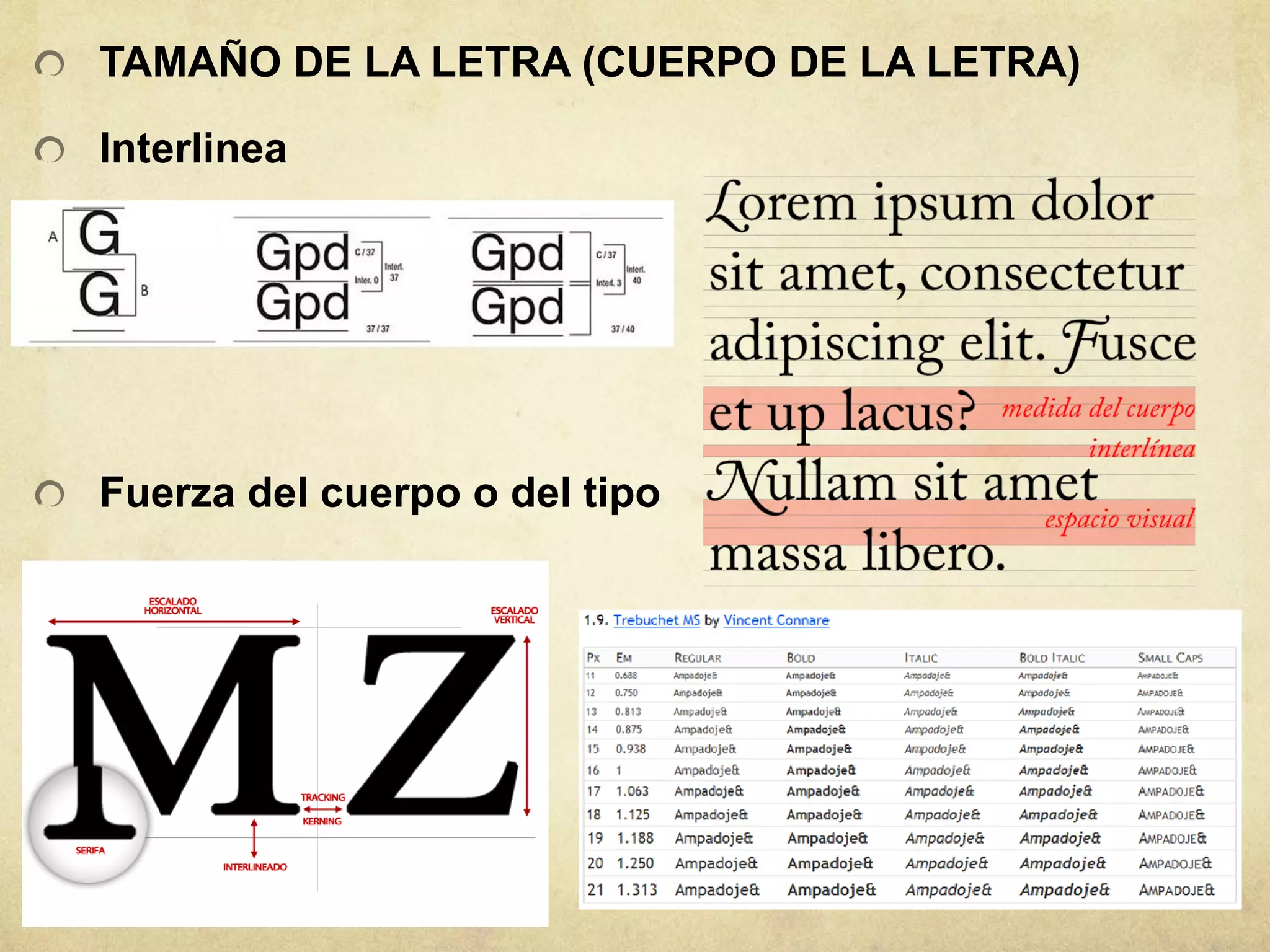 TAMAÑO DE LA LETRA (CUERPO DE LA LETRA)

Interlinea




Fuerza del cuerpo o del tipo
 
