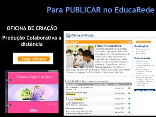 Para PUBLICAR no EducaRede OFICINA DE CRIAÇÃO Produção Colaborativa a distância 