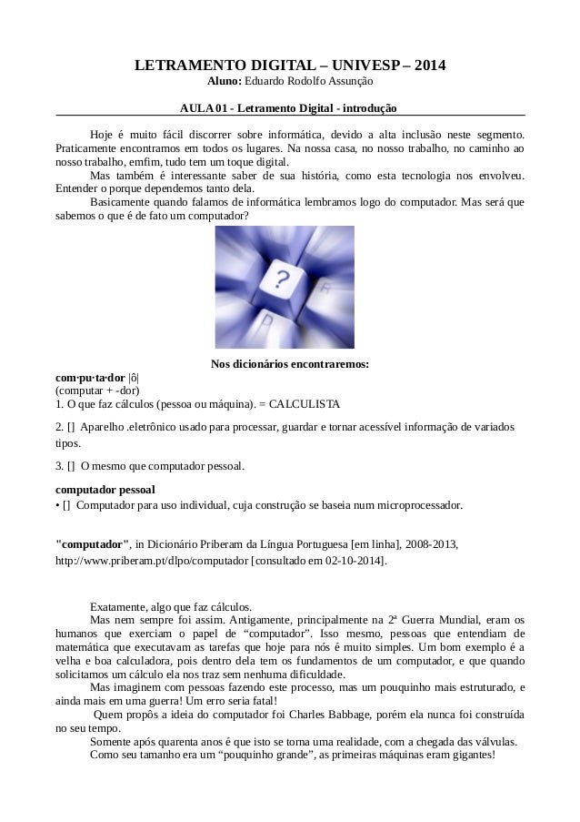 Letramento Digital 1Âº Bimestre