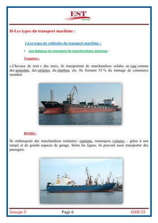 Le transport maritime (Rapport d'exposé)